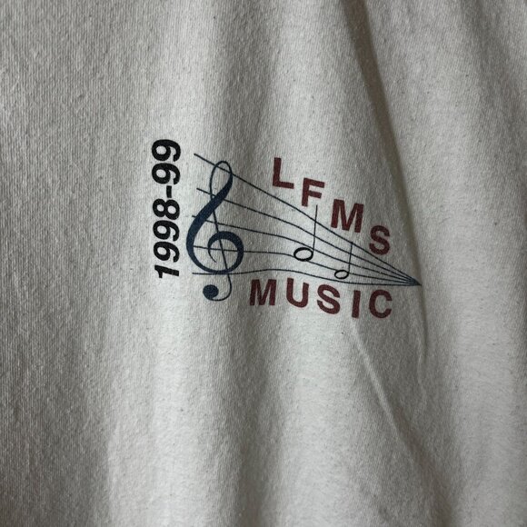 LFMS Music T Shirt Vintage 90s Adult White Medium M Graphic Tee - Picture 5 of 12